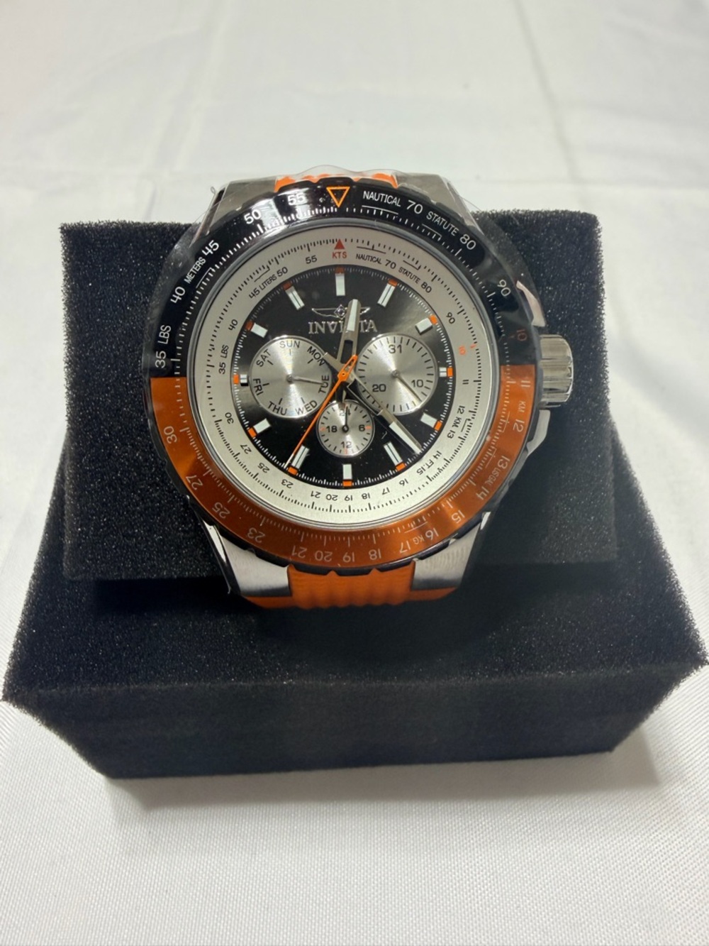 Invicta Men's Orange and Silver Chronograph Sport Watch